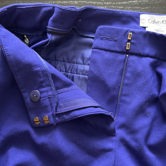 Calvin Klein Highline Women’s Crop Dress Pants High Waisted Size 2 Blue - Picture 6 of 9